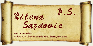 Milena Sazdović vizit kartica